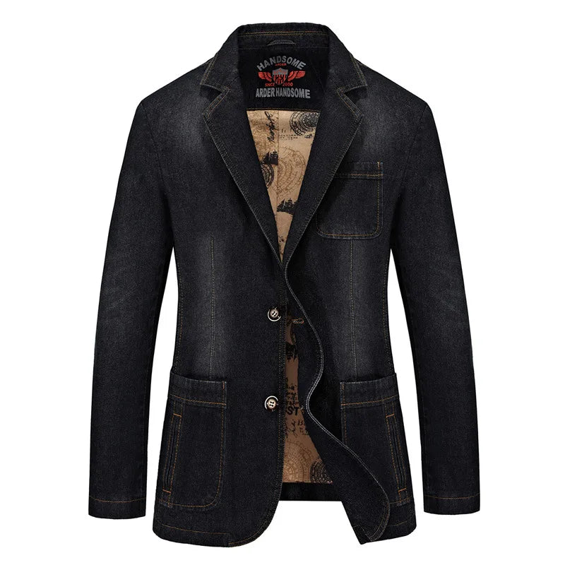 Loose Fit Fashion Denim Suit Coat EU US