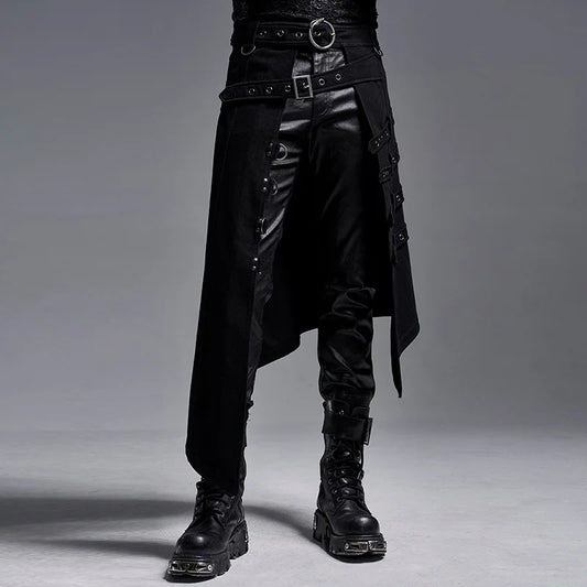 Pleated Skirt Gothic Leather Belt Medieval Roman Warrior Kilt