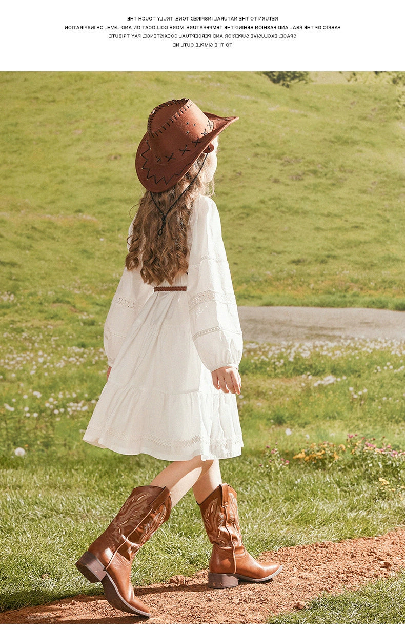 Girl Lace Western Style Spring & Fall Dress