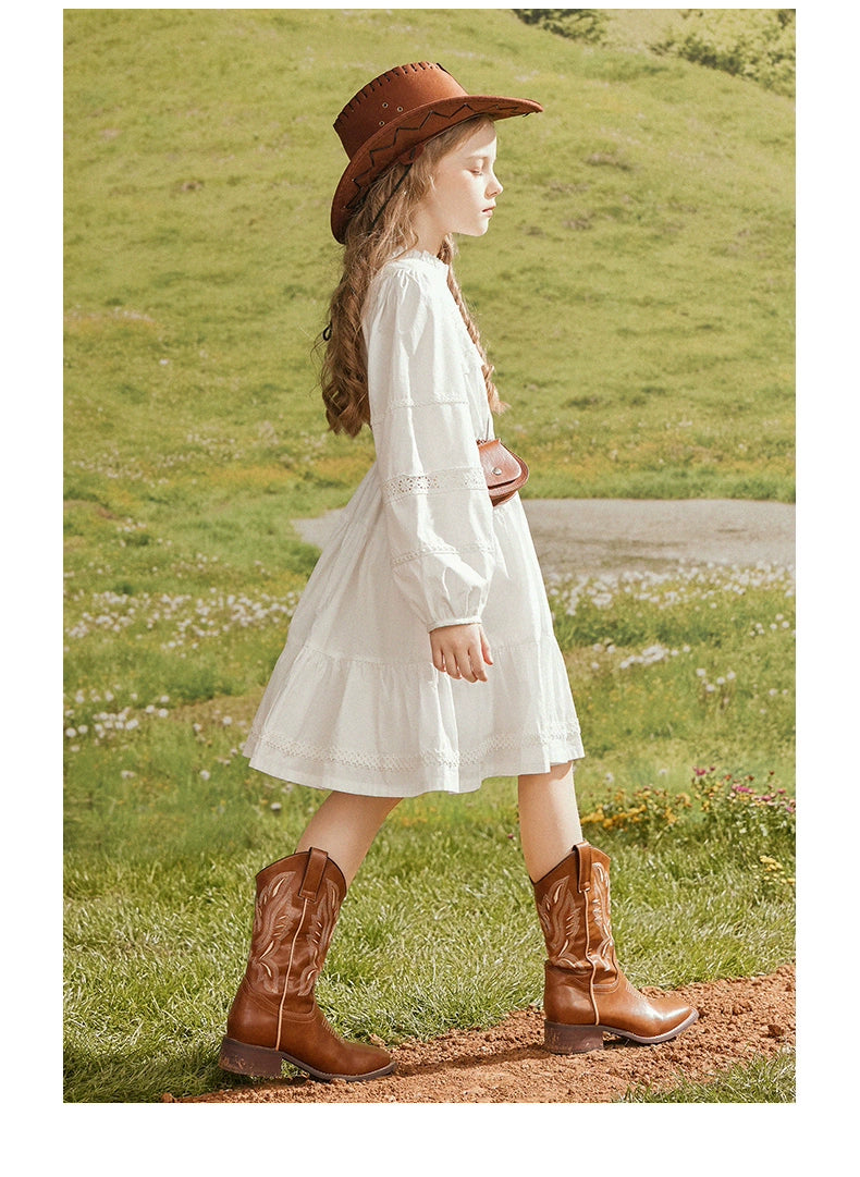 Girl Lace Western Style Spring & Fall Dress