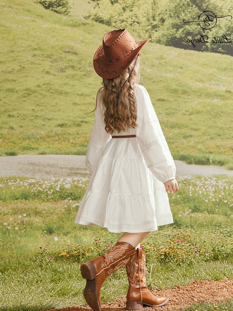 Girl Lace Western Style Spring & Fall Dress