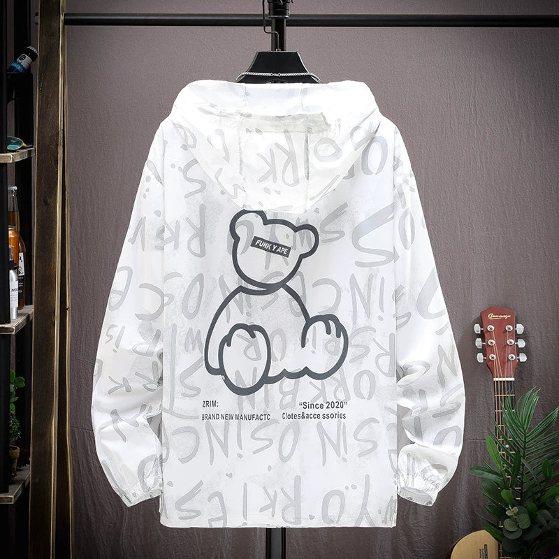 Bear Couple Ultra-Thin Breathable Ice Silk Sun Protection Shirt