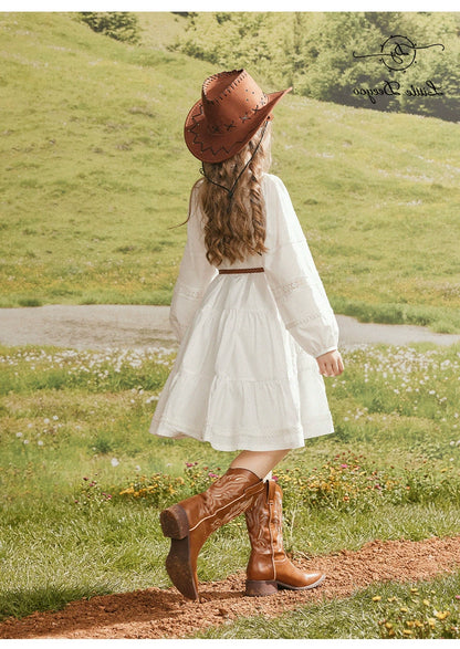 Girl Lace Western Style Spring & Fall Dress
