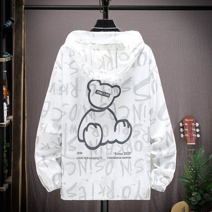 Bear Couple Ultra-Thin Breathable Ice Silk Sun Protection Shirt