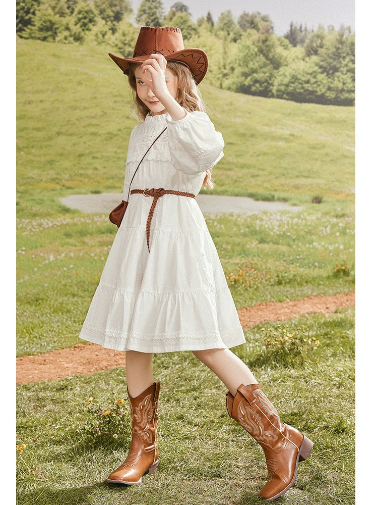 Girl Lace Western Style Spring & Fall Dress