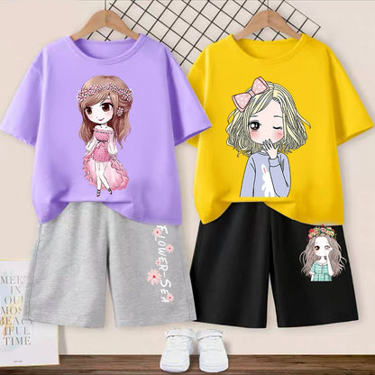 Girl Sports Short Sleeve Sets