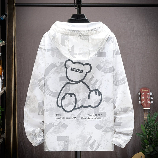 Bear Couple Ultra-Thin Breathable Ice Silk Sun Protection Shirt