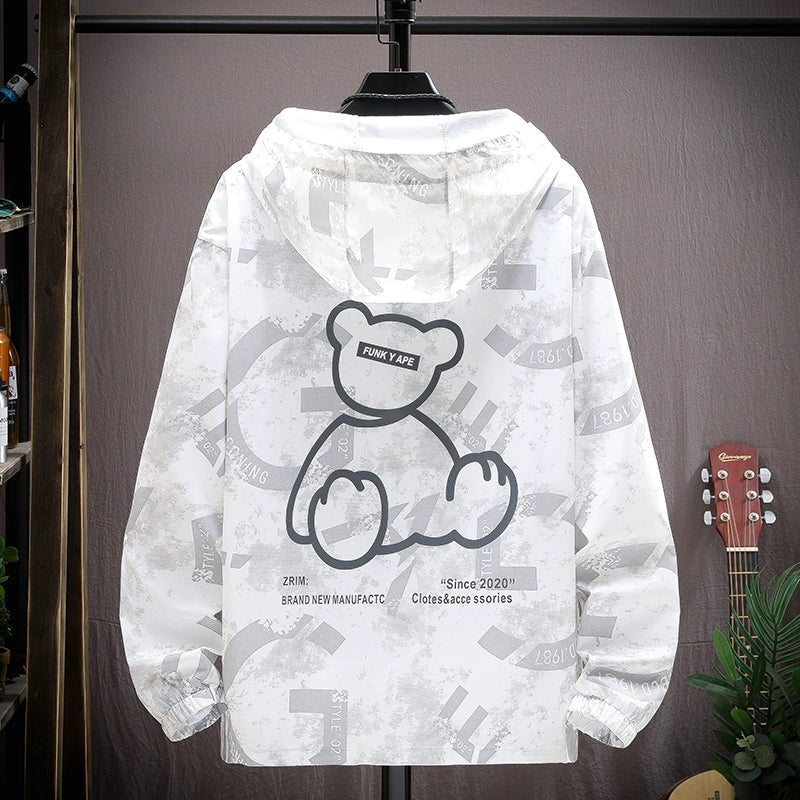 Bear Couple Ultra-Thin Breathable Ice Silk Sun Protection Shirt