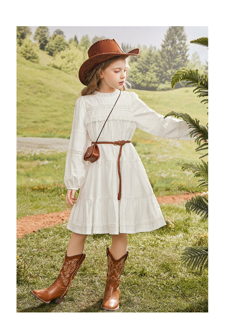 Girl Lace Western Style Spring & Fall Dress