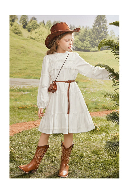 Girl Lace Western Style Spring & Fall Dress