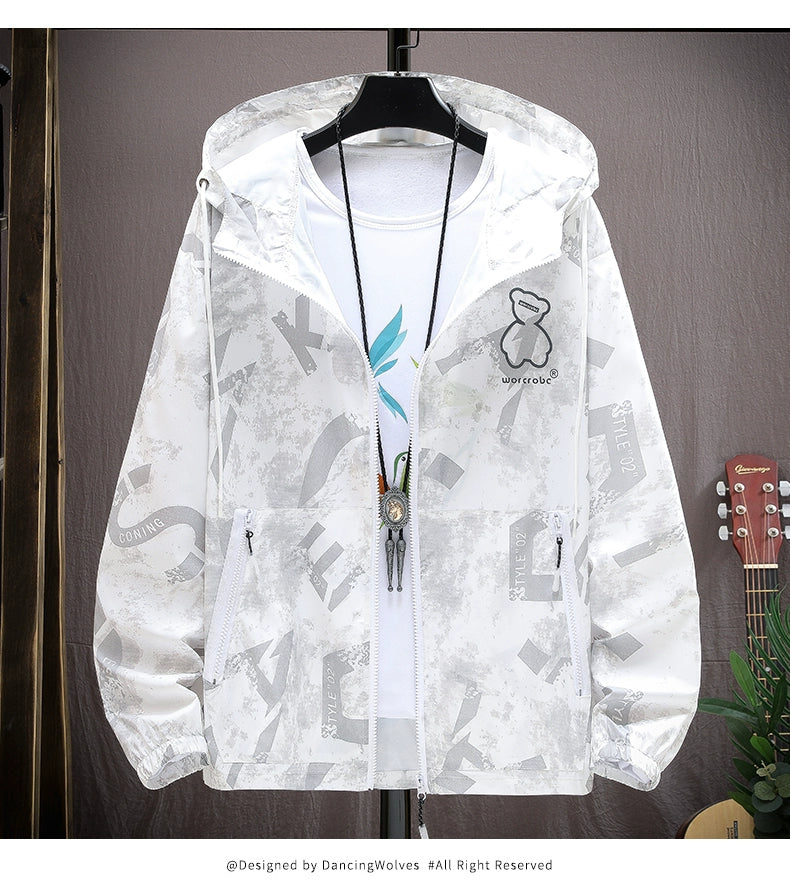 Bear Couple Ultra-Thin Breathable Ice Silk Sun Protection Shirt