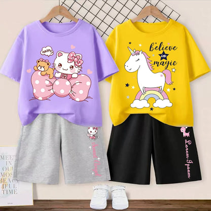 Girl Sports Short Sleeve Sets