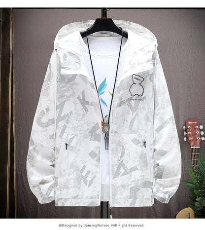 Bear Couple Ultra-Thin Breathable Ice Silk Sun Protection Shirt