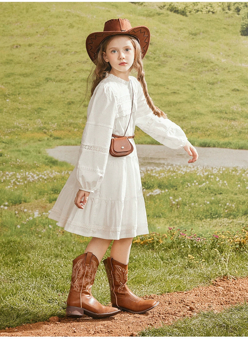 Girl Lace Western Style Spring & Fall Dress