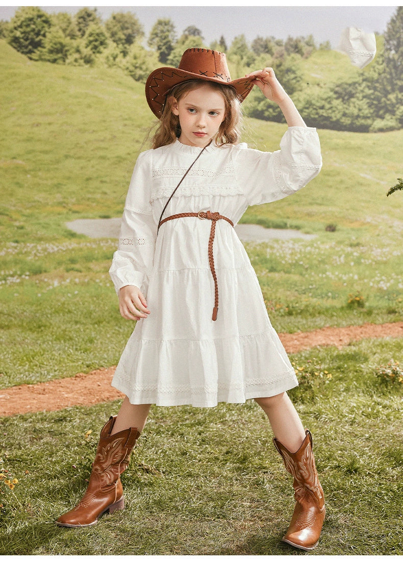 Girl Lace Western Style Spring & Fall Dress