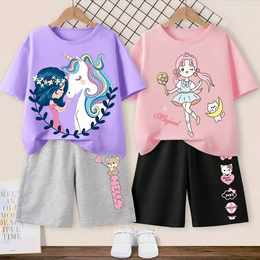 Girl Sports Short Sleeve Sets