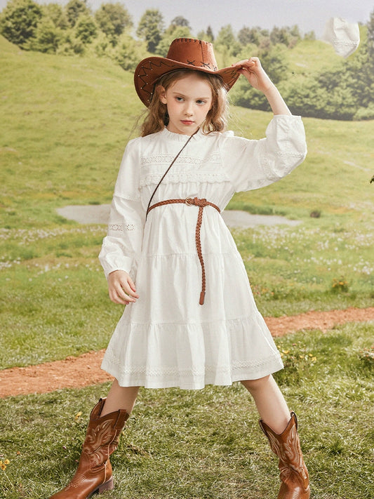 Girl Lace Western Style Spring & Fall Dress