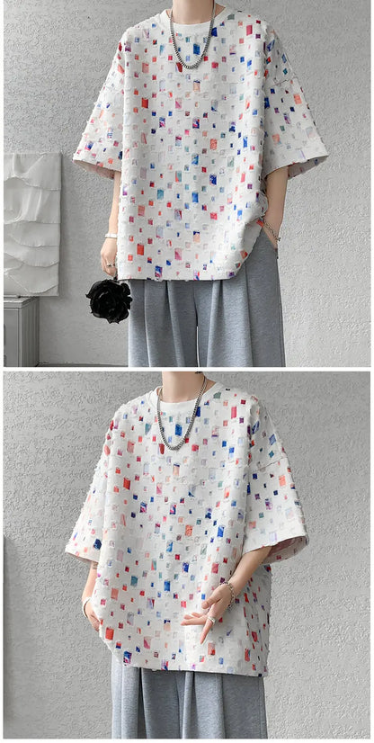 Fashion Oversized Plaid Streetwear Loose Hollow