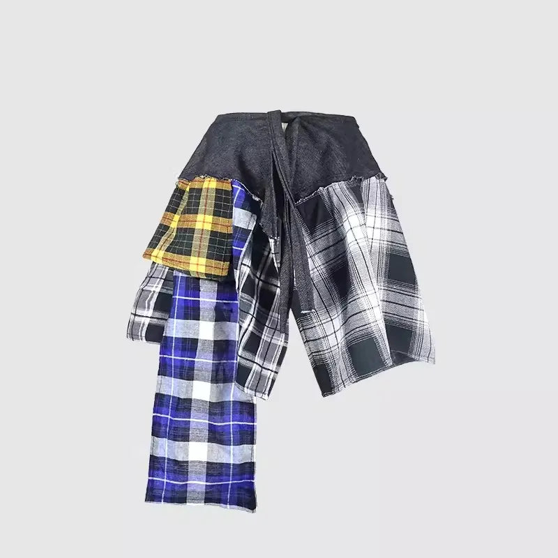 Skirt Half-Body Denim Plaid Skirts