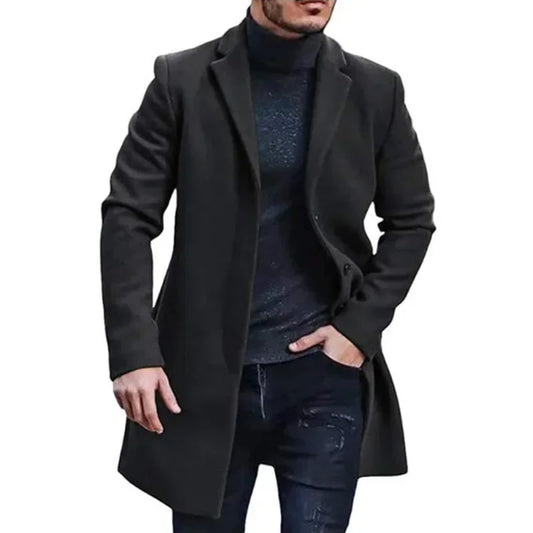 Men’s Woolen Trench Coat Winter Jacket