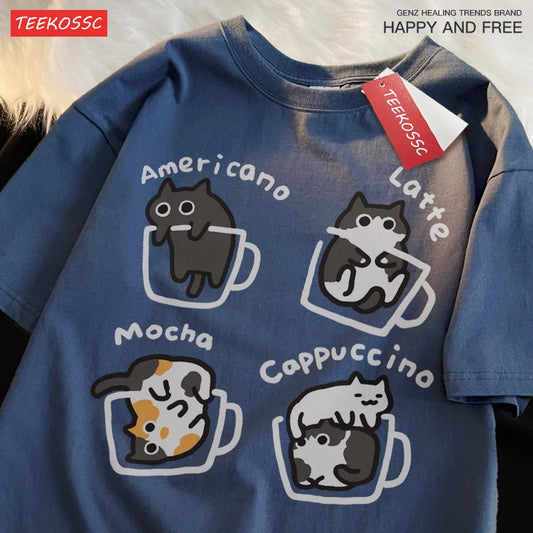 Mocha Latte Cat Pure Cotton Tee