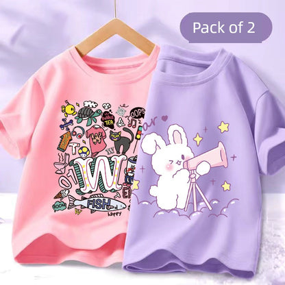 Girl Short Sleeve T-Shirts Pure Cotton