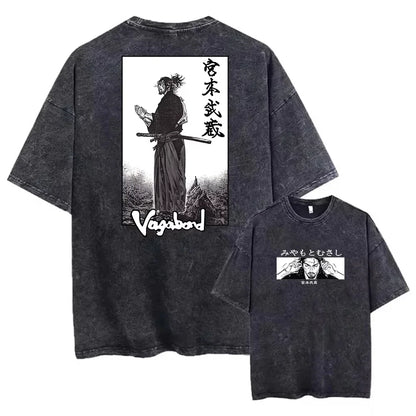 Vintage Washed Hip Hop Anime Tee