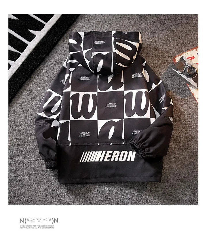 Kids Windbreaker Coat Jacket Alphabet