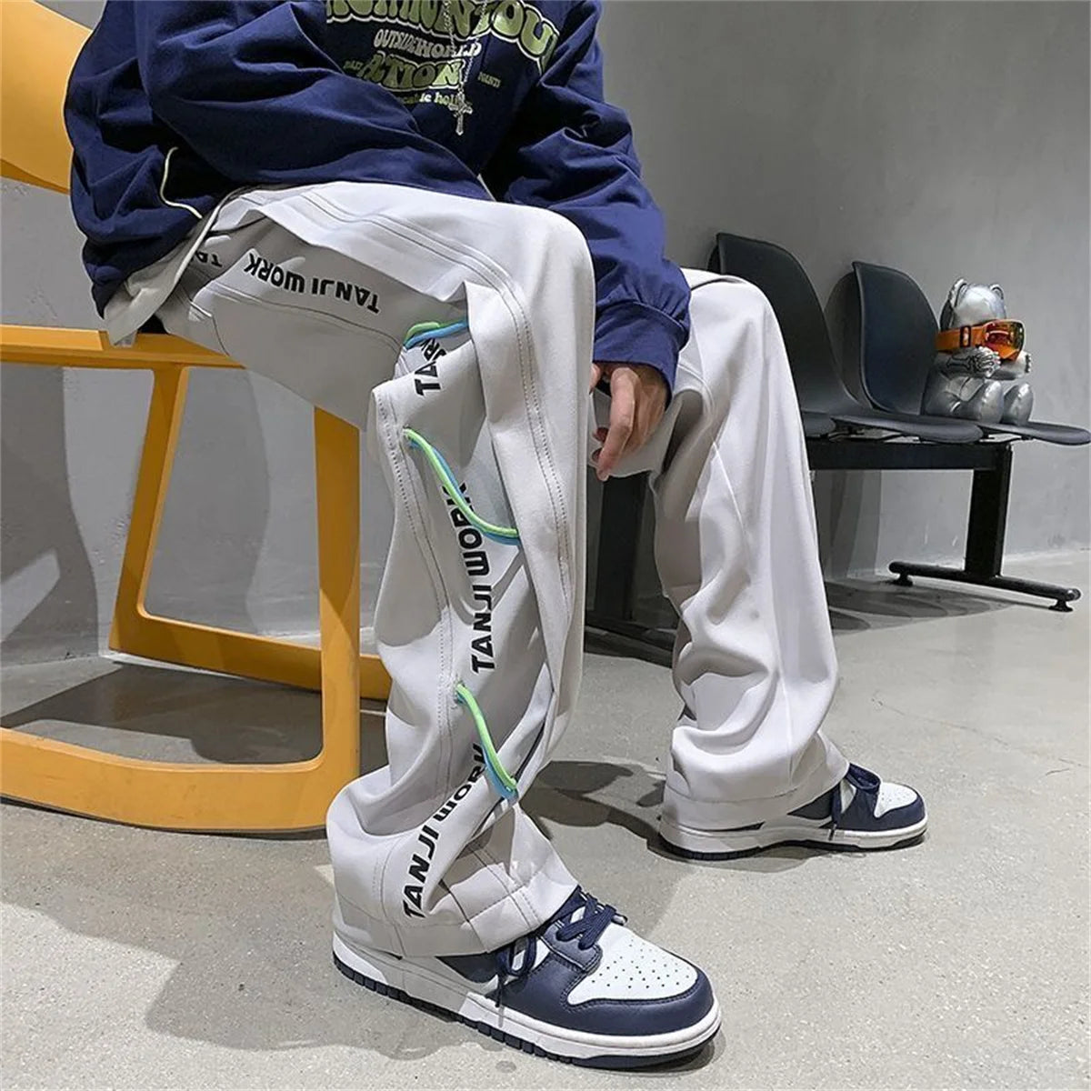 Trendy Oversized Thin Elastic Street Pants