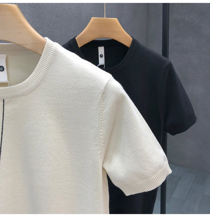 Slim Fit Ice Silk Knitted High Quality Cotton Shirt