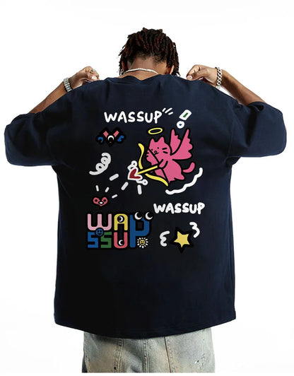 Harajuku Style Watercolor Print Summer Tee
