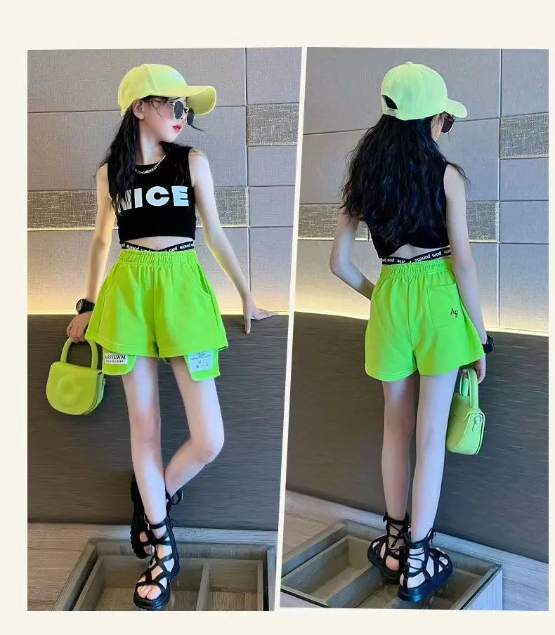 Hip-Hop Sleeveless T-Shirt Short 2PCS Set