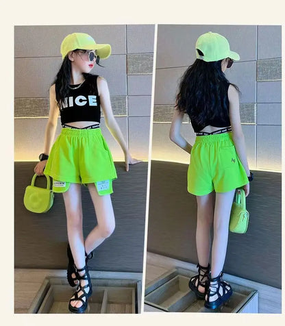 Hip-Hop Sleeveless T-Shirt Short 2PCS Set