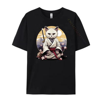 Japanese Shinobi Cat Bushi Graphic Tee