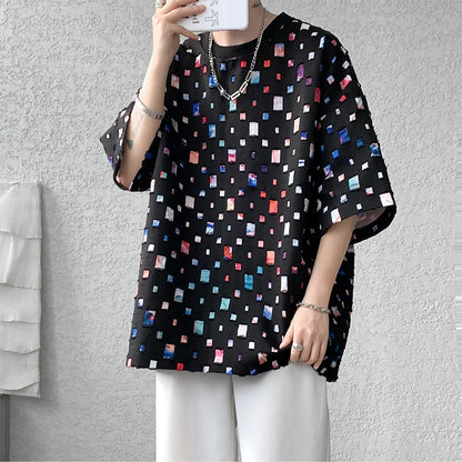 Fashion Oversized Plaid Streetwear Loose Hollow