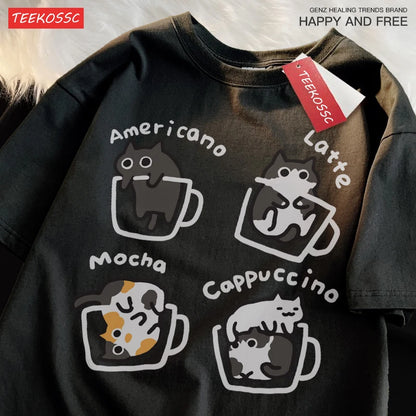 Mocha Latte Cat Pure Cotton Tee