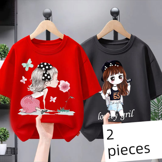 Girl Short Sleeve Leisure 2 Pieces