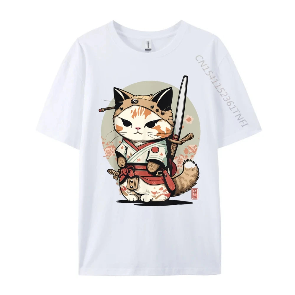 Ukiyo-E Shinobi Cat Anime T-Shirt