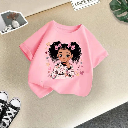 Girls' Short Sleeves Printed T-Shirts