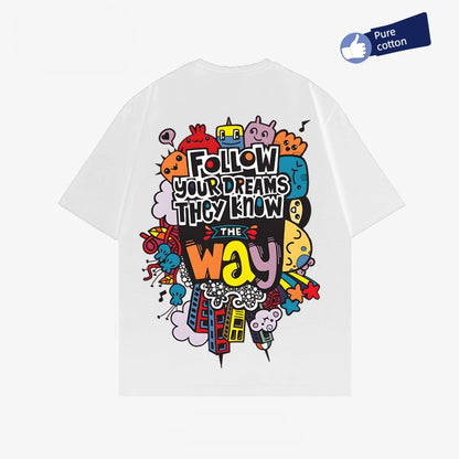 American Cartoon Graffiti Print T-Shirt Unisex