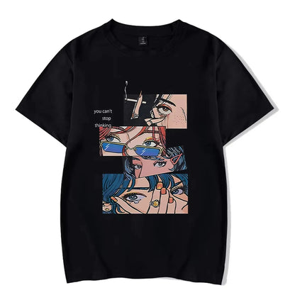 Vintage Washed Hip Hop Anime Tee