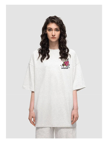 Harajuku Style Watercolor Print Summer Tee