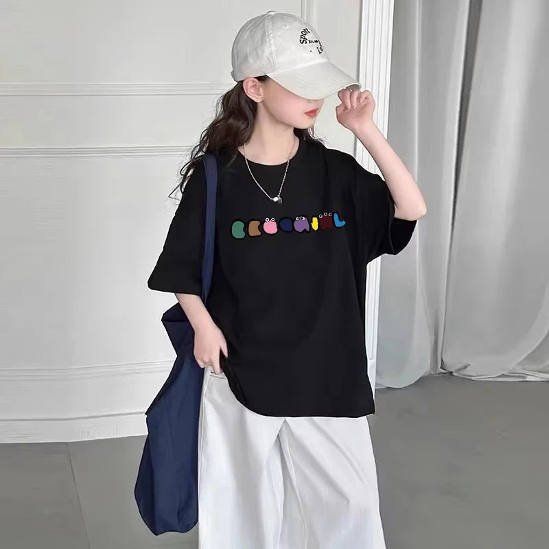 Kids Fashion O-Neck Short Sleeve Top