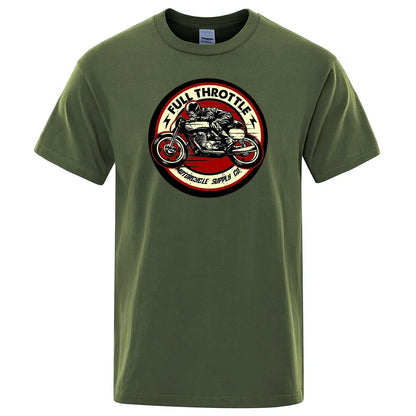 Rockabilly Motorcycle Rider Graphic Summer Shirt