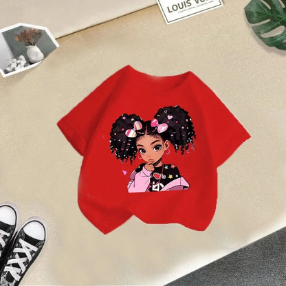 Girls' Short Sleeves Printed T-Shirts