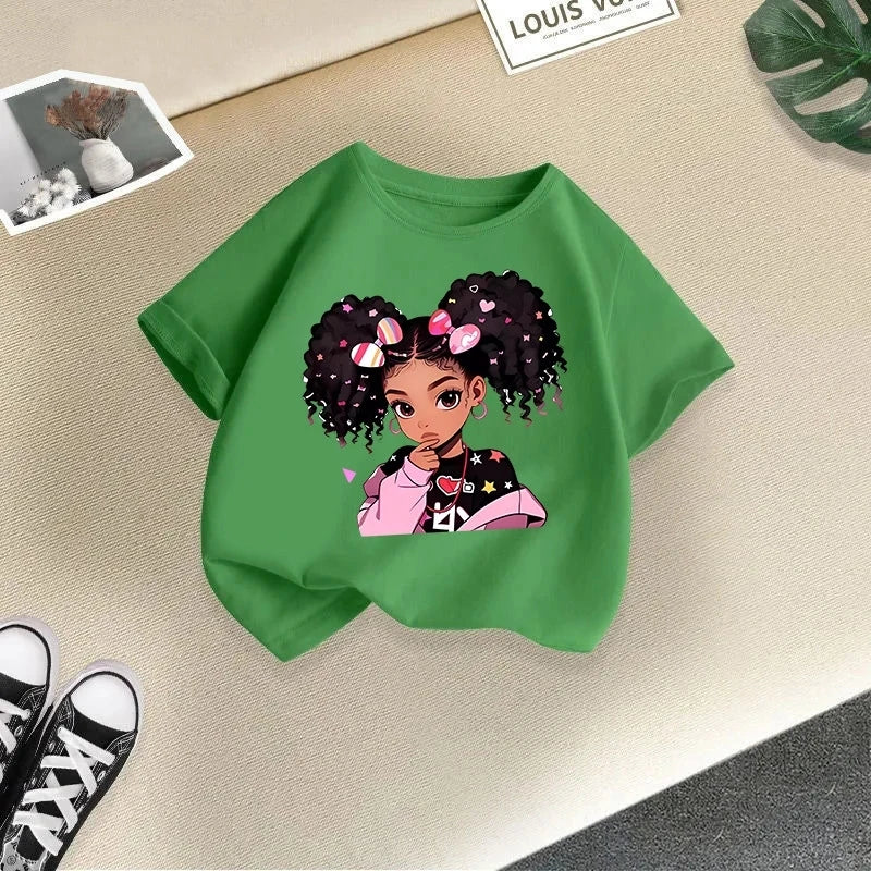 Girls' Short Sleeves Printed T-Shirts