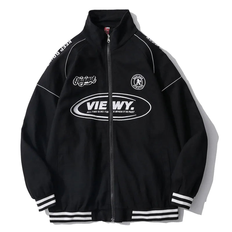 Streetwear Bomber Jacket Japanese College Style