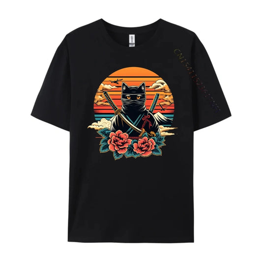 Ukiyo-E Shinobi Cat Anime T-Shirt