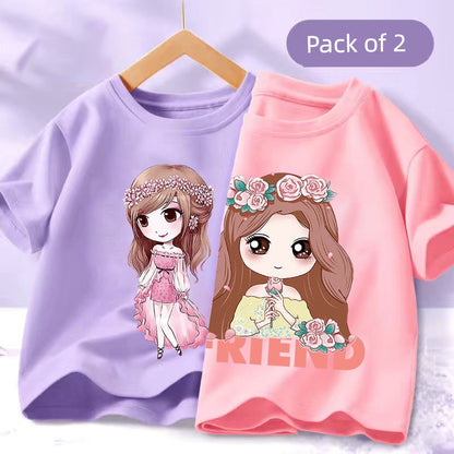 Girl Short Sleeve T-Shirts Pure Cotton