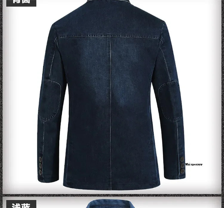 Men’s Denim Blazer Vintage Cotton Jacket